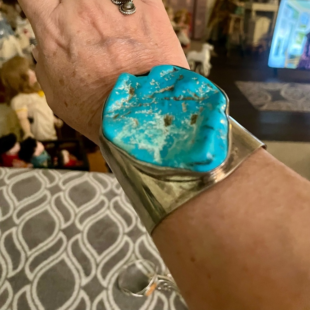 Turquoise and sterling silver cuff